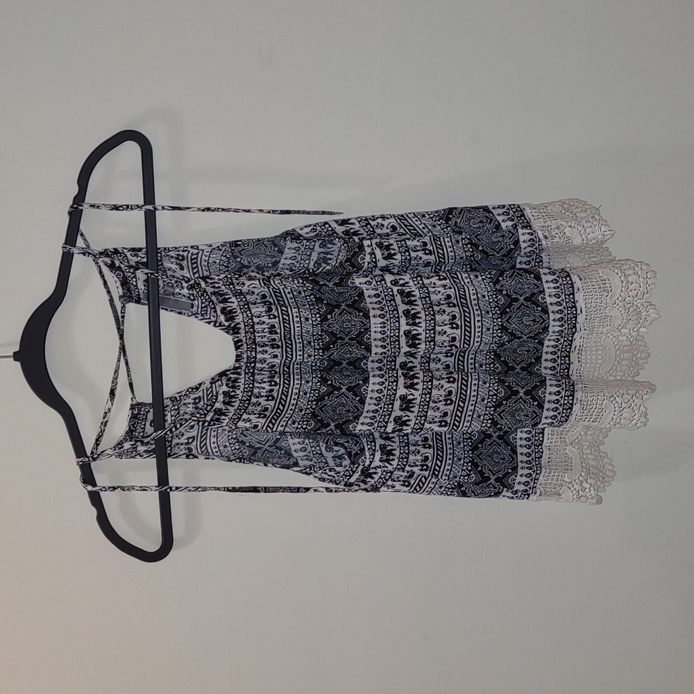 Be Cool Lace Tank Top Elephant Print